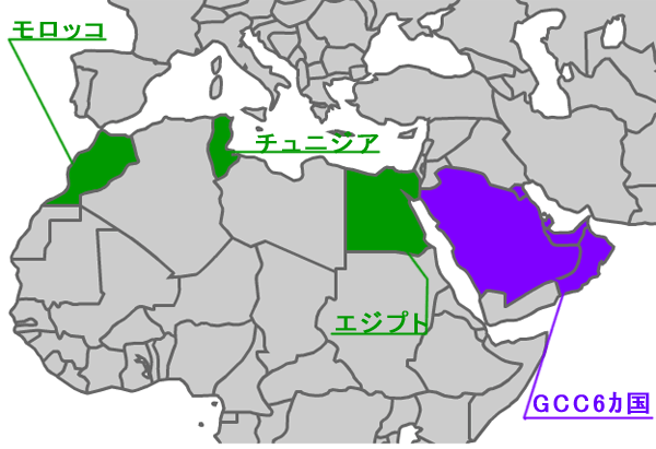 MENAとはMiddleEast,NorthAfica中東、北アフリカを指す